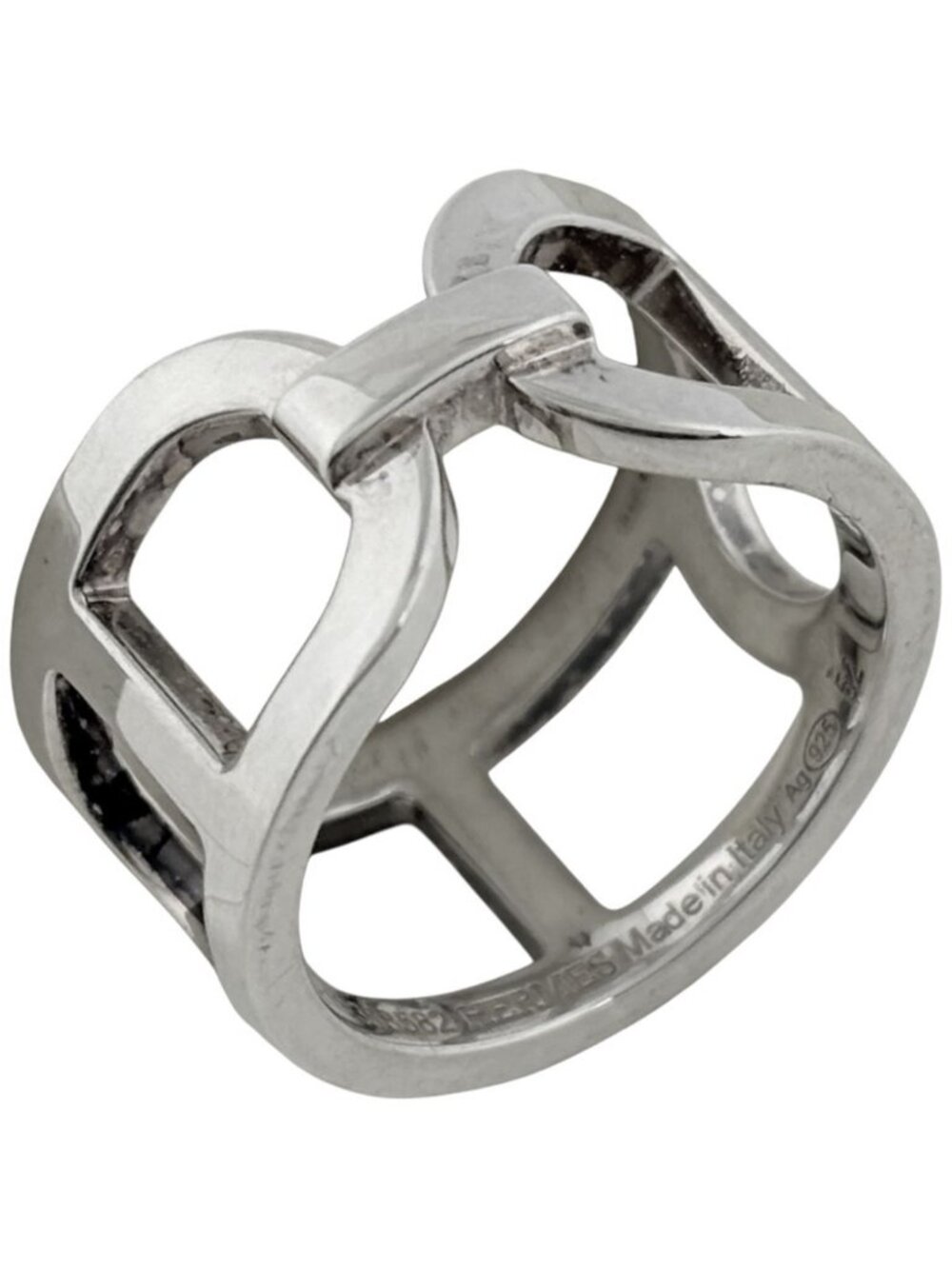 Hermes Ever Chaine D'ancre MM Ring 925 Sterling Silver